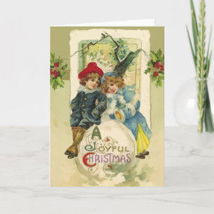 Tarjeta de la bola de nieve del navidad del