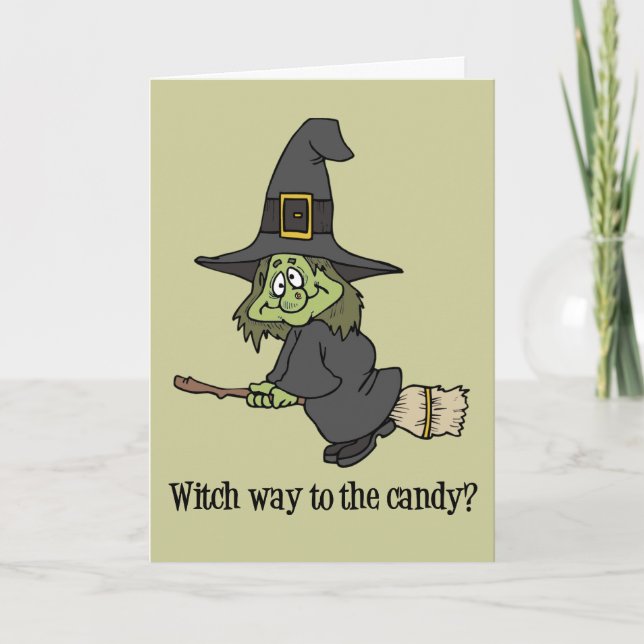 Tarjeta de la bruja de Halloween (Anverso)