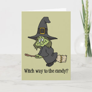 Tarjeta de la bruja de Halloween