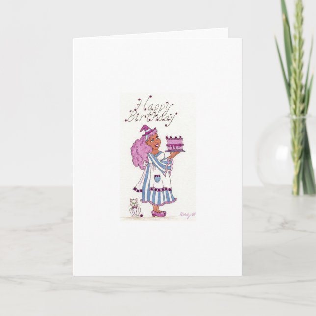Tarjeta de la bruja del feliz cumpleaños (Anverso)