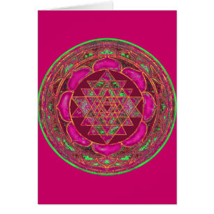 Tarjeta de la buena fortuna de Lakshmi Yantra