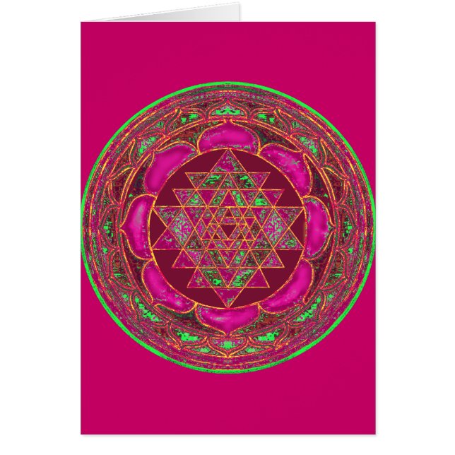 Tarjeta de la buena fortuna de Lakshmi Yantra (Frente)