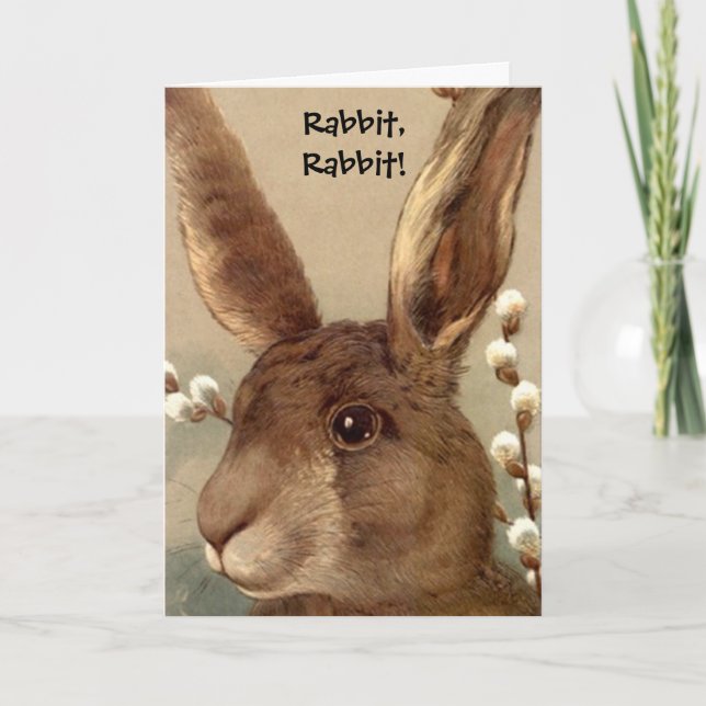 Tarjeta de la buena suerte del conejo del conejo (Anverso)