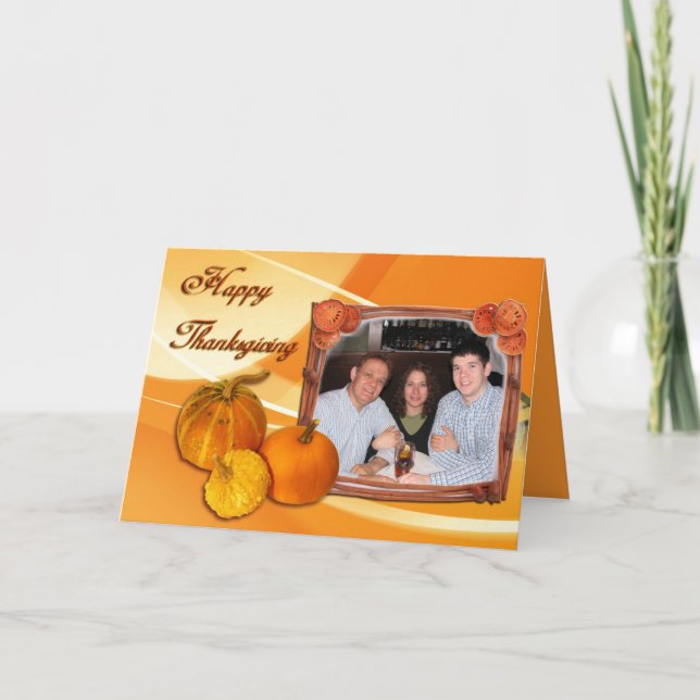 Tarjeta de la calabaza con su xoxoxo de la foto (Anverso)
