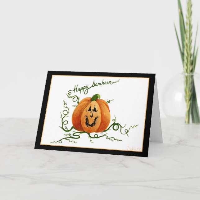 Tarjeta de la calabaza de Samhain (Anverso)