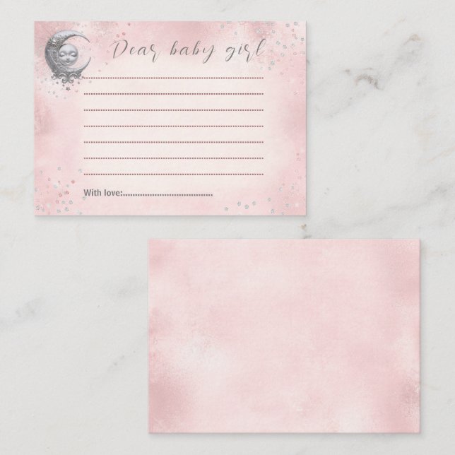 Tarjeta de la cápsula de tiempo Baby Shower rosa d (Anverso / Reverso)