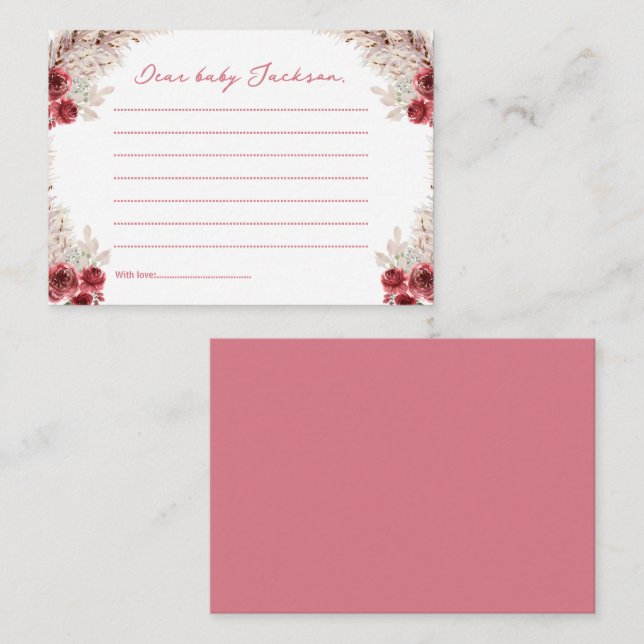 Tarjeta de la cápsula de tiempo de Baby Shower de  (Anverso / Reverso)