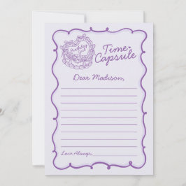 Tarjeta de la cápsula de tiempo de la cuchara de c