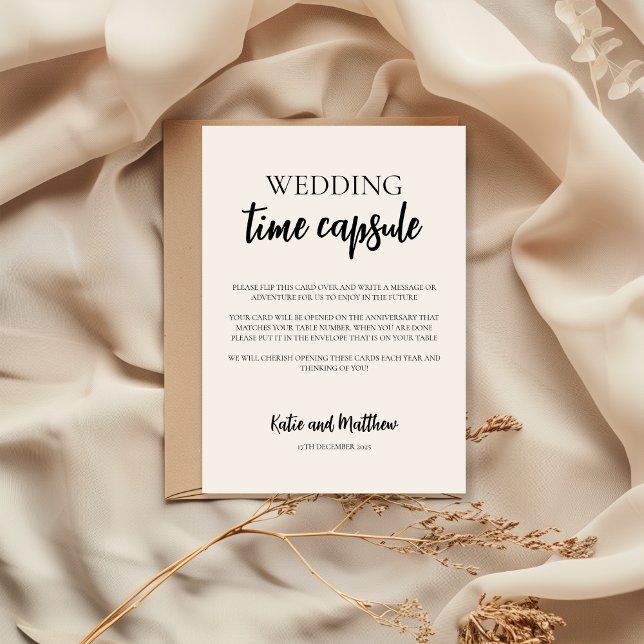 Tarjeta de la cápsula de tiempo del Boda minimalis (Subido por el creador)