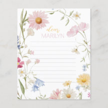 Tarjeta de la cápsula del Chica de flores silvestr