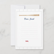 Tarjeta de la cápsula del tiempo de béisbol