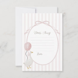 Tarjeta de la cápsula del tiempo de ganso rosado