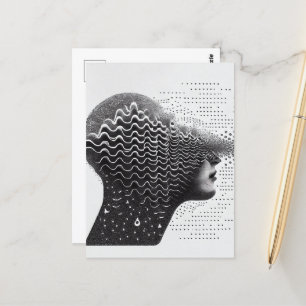 Tarjeta de la cara de la mujer de B&W Surreal Opti