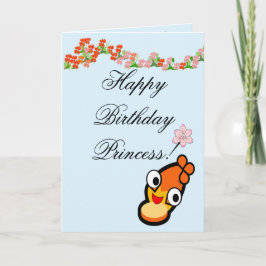 Tarjeta de la cara de la princesa de cumpleaños fe