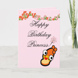 Tarjeta de la cara de la princesa de cumpleaños fe