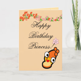 Tarjeta de la cara de la princesa de cumpleaños fe