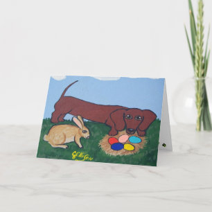 Tarjeta de la caza del huevo de Pascua del