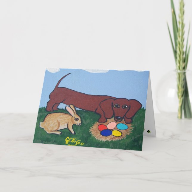 Tarjeta de la caza del huevo de Pascua del (Anverso)