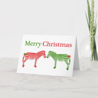 Tarjeta de la cebra del navidad