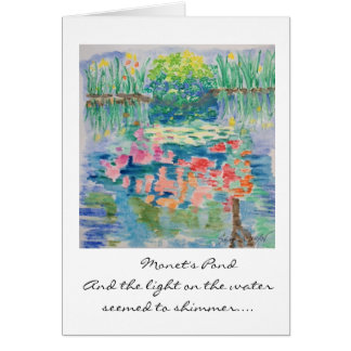 Tarjeta de la charca de Monet--Acuarela de Susan
