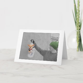 TARJETA DE LA CHIHUAHUA DEL NAVIDAD