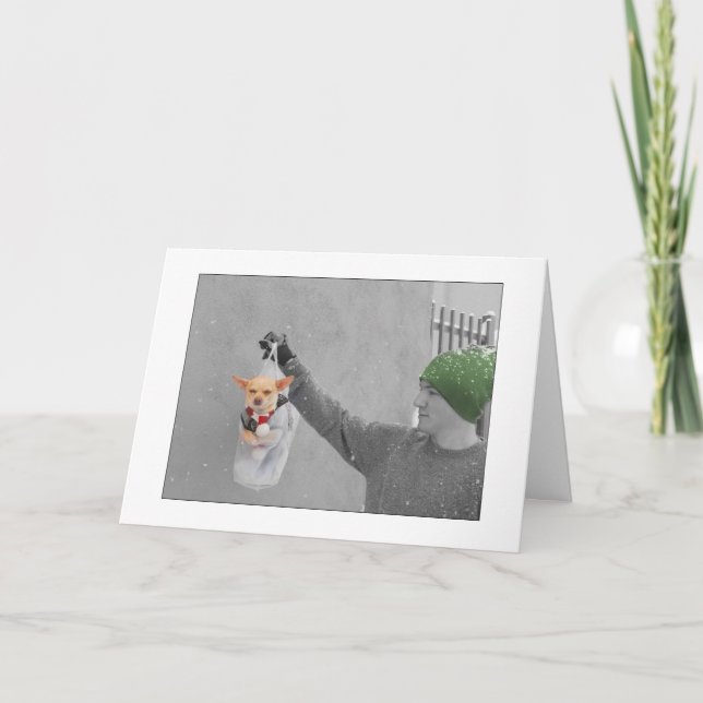 TARJETA DE LA CHIHUAHUA DEL NAVIDAD (Anverso)