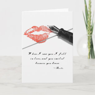Tarjeta de la cita de la letra de amor