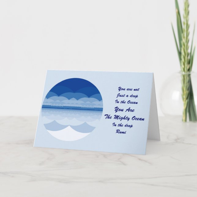 Tarjeta de la cita de Rumi. Inspiración de la (Anverso)