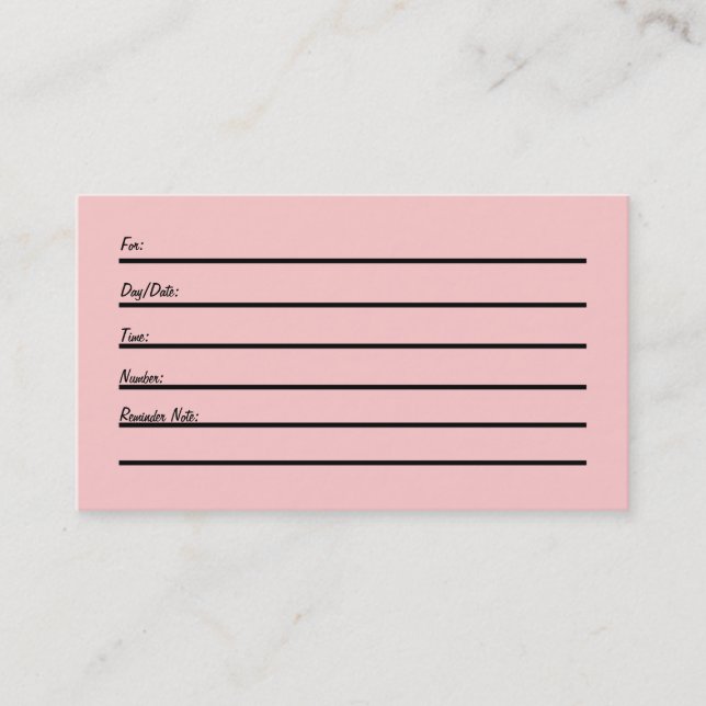 Tarjeta de la cita (w/clock) (Anverso)