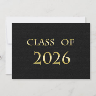 Tarjeta de la Clase de 2026 en negro y dorado