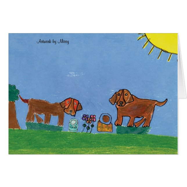 Tarjeta de la comida campestre del perrito (Anverso (Horizontal))