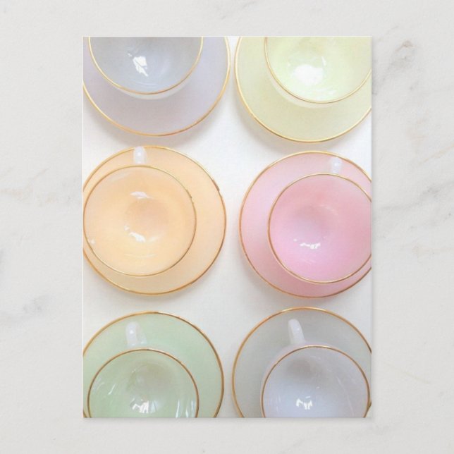 Tarjeta de la Copa de Tea Dainty Girly Pastel (Anverso)