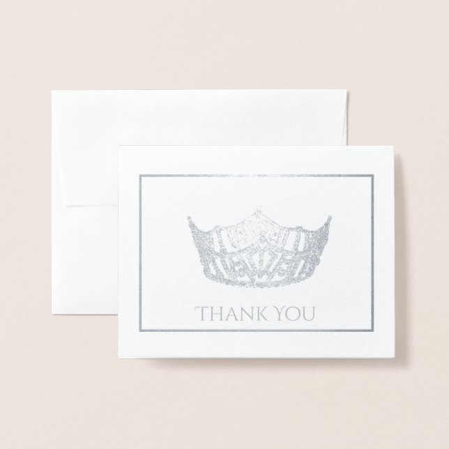 Tarjeta de la corona de Relieve metalizado de Miss (Anverso con sobre)