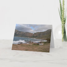 Tarjeta de la costa siciliana. En blanco para su p