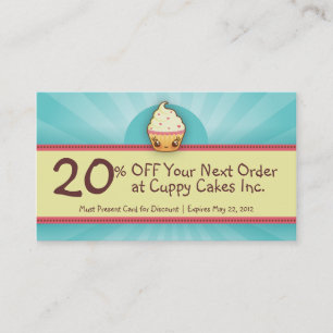 Tarjeta de la cupón de CuppyCake