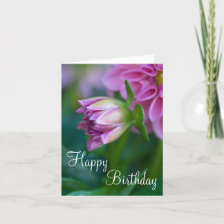 Tarjeta de la dalia del feliz cumpleaños