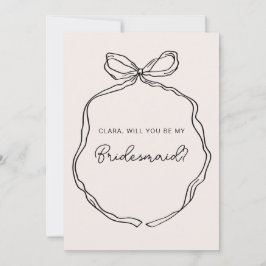 Tarjeta de la dama de honor de la cinta de mano di