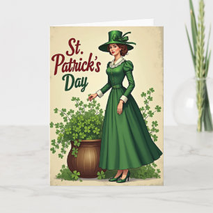 Tarjeta de la Dama Verde del Día de San Patricio