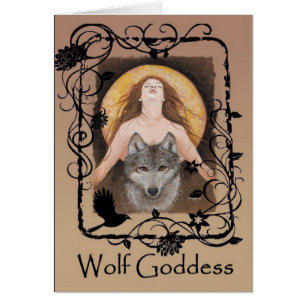 Tarjeta de la diosa del lobo por Lorri Karels