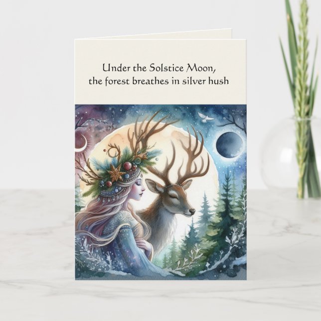 Tarjeta de la Diosa del Solsticio de Invierno y Be (Anverso)