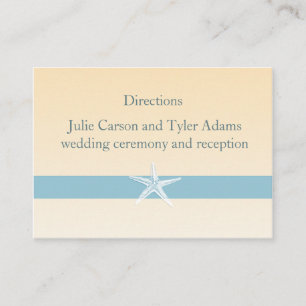 Tarjeta de la dirección de las estrellas de mar de