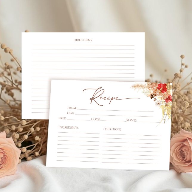 Tarjeta de la ducha de la novia floral Terracotta  (Subido por el creador)