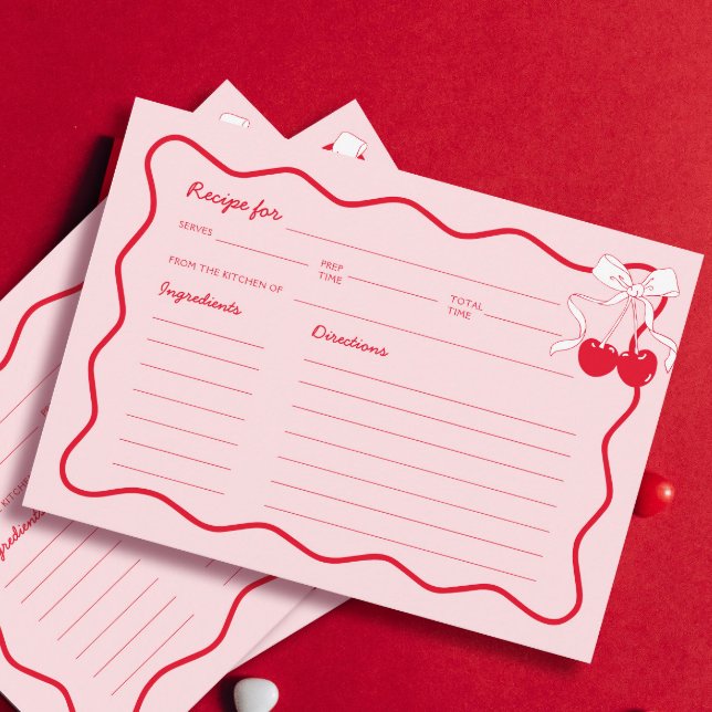 Tarjeta de la ducha de la novia roja rosa ondulada (Subido por el creador)