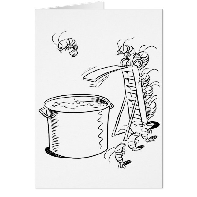 Tarjeta de la ebullición del camarón (Frente)