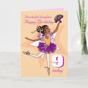 Tarjeta de la edad púrpura del melocotón de cumple