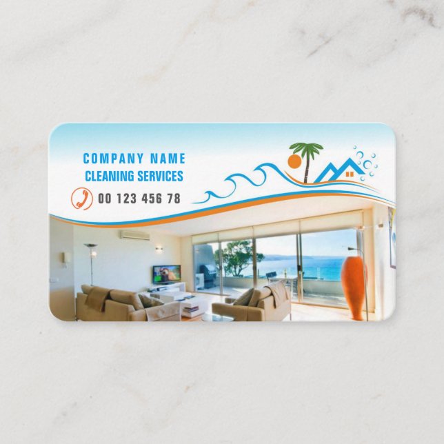 Tarjeta de la empresa de servicios de la limpieza (Anverso)