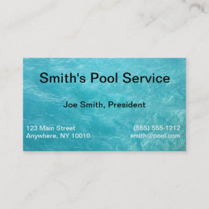 Tarjeta de la empresa de servicios de la piscina