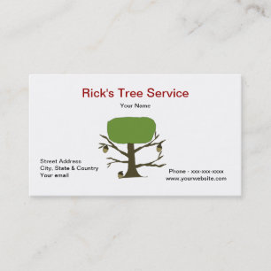 Tarjeta de la empresa de servicios del árbol