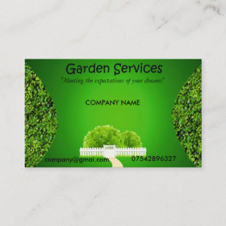 Tarjeta de la empresa de servicios del jardín