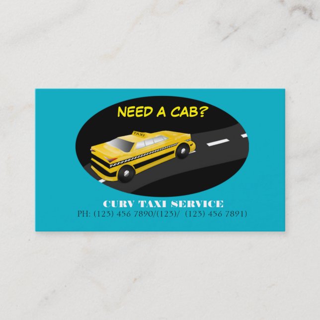 Tarjeta de la empresa de servicios del taxi (Anverso)